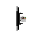 Herstellung Livolo Schwarze Kristallglasscheibe 2 Banden Wand Tel und Com Buchse / Outlet VL-C791TC-12 Ohne Steckeradapter